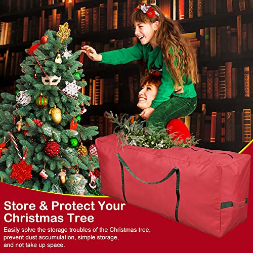 JUNMEIDO Christmas Tree Storage Bag Extra Large Waterproof Christmas Tree Bag with Sturdy Handles and Dual Zipper Disassembled Xmas Tree Protect Bag Storage for Christmas Tree Up to 8ft (162*72*38cm)