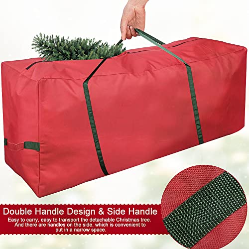 JUNMEIDO Christmas Tree Storage Bag Extra Large Waterproof Christmas Tree Bag with Sturdy Handles and Dual Zipper Disassembled Xmas Tree Protect Bag Storage for Christmas Tree Up to 8ft (162*72*38cm)