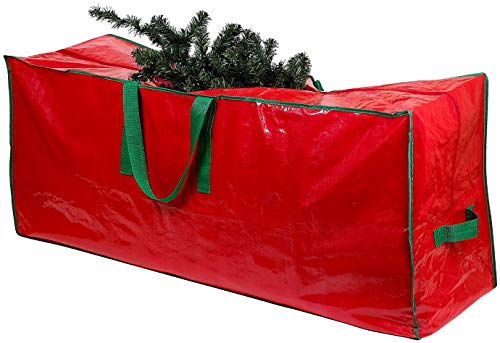 Christmas Tree Storage Bag - Stores Up To 7.5 Foot Disassembled Artificial Xmas Tree, Durable Waterproof Material Zippered Storage Container With Carry Handles