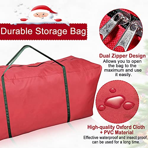 JUNMEIDO Christmas Tree Storage Bag Extra Large Waterproof Christmas Tree Bag with Sturdy Handles and Dual Zipper Disassembled Xmas Tree Protect Bag Storage for Christmas Tree Up to 8ft (162*72*38cm)