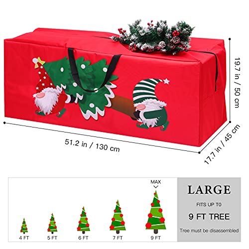 ABOOFAN Christmas Tree Storage Bag Fits Up to 9FT Tall Artificial Xmas Trees Heavy Duty 65"x15"x30" Holiday Tree Storage Case Christmas Storage Container with Handles and Sleek Zippe
