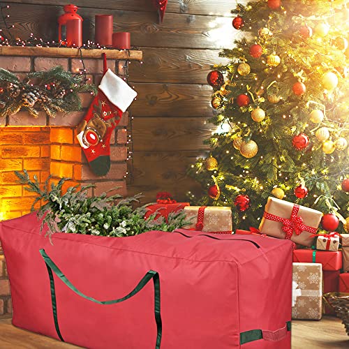 JUNMEIDO Christmas Tree Storage Bag Extra Large Waterproof Christmas Tree Bag with Sturdy Handles and Dual Zipper Disassembled Xmas Tree Protect Bag Storage for Christmas Tree Up to 8ft (162*72*38cm)