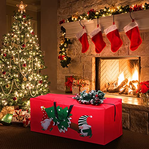 ABOOFAN Christmas Tree Storage Bag Fits Up to 9FT Tall Artificial Xmas Trees Heavy Duty 65"x15"x30" Holiday Tree Storage Case Christmas Storage Container with Handles and Sleek Zippe