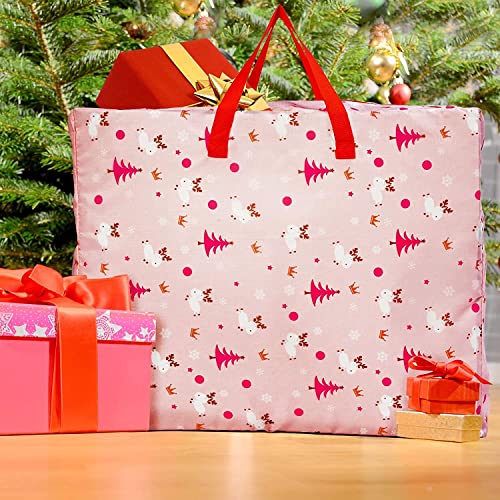 THE TWIDDLERS 2 Large Christmas Storage Bags, 55x46x27.5cm - Heavy Duty Premium 210D Polyester - Ideal for Xmas Trees Ornaments, Baubles & Decorations.
