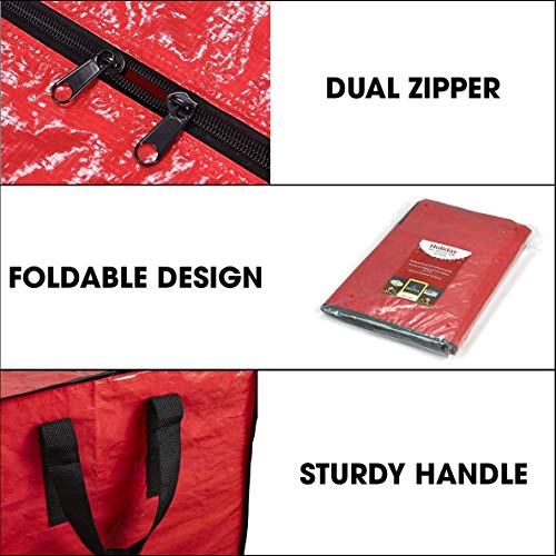 Christmas Tree Storage Bag - Stores Up To 7.5 Foot Disassembled Artificial Xmas Tree, Durable Waterproof Material Zippered Storage Container With Carry Handles