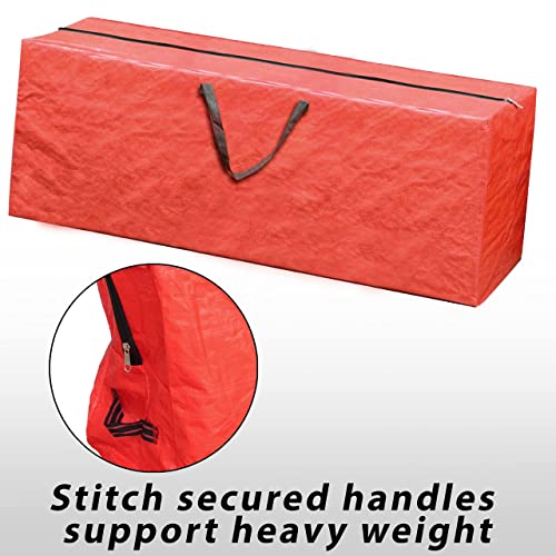 SUL Christmas 3pc Decoration Storage Bags Strong Durable Tearproof Bags with Double Stitched Handle Zip's Sturdy Carry Handles for Xmas Tree Christmas Accessories Red