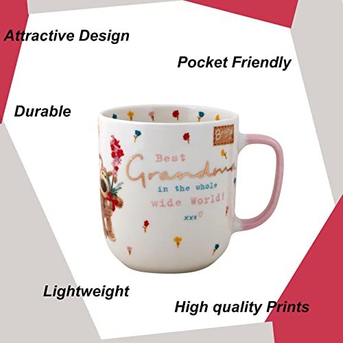 Boofle 62656 Best, Cute Hot Drinks, Ideal Birthday, Christmas, Thanksgiving Gift for Grandma, Novelty Tea Mug-Ceramic, 320ml