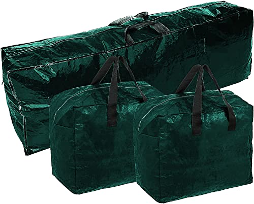 Ram® 3pcs Extra Large Christmas Xmas Tree Decorations Long Storage Zip Bags with Handles Set
