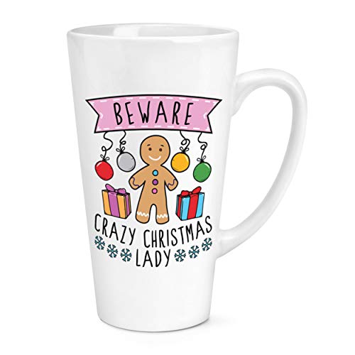 Gift Base Beware Crazy Christmas Lady 17oz Large Latte Mug Cup