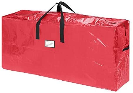 Ram© Red Jumbo Heavy Duty Christmas Tree Storage Bag Fits 9FT Tall Xmas Trees PVC Reinforced Waterproof Xmas Tree Bag Storage Bag