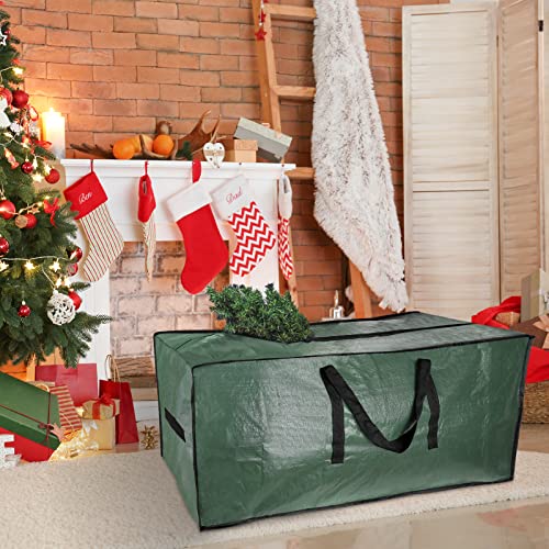 UOUNE Christmas Tree Storage Bag 7.5 Ft - Dual Zippered, Hemming Design & Reinforced Carry Handles Xmas Tree Bag, Waterproof & Dustproof Storage Bag fits 7.5 ft Tall Christmas Trees, Green