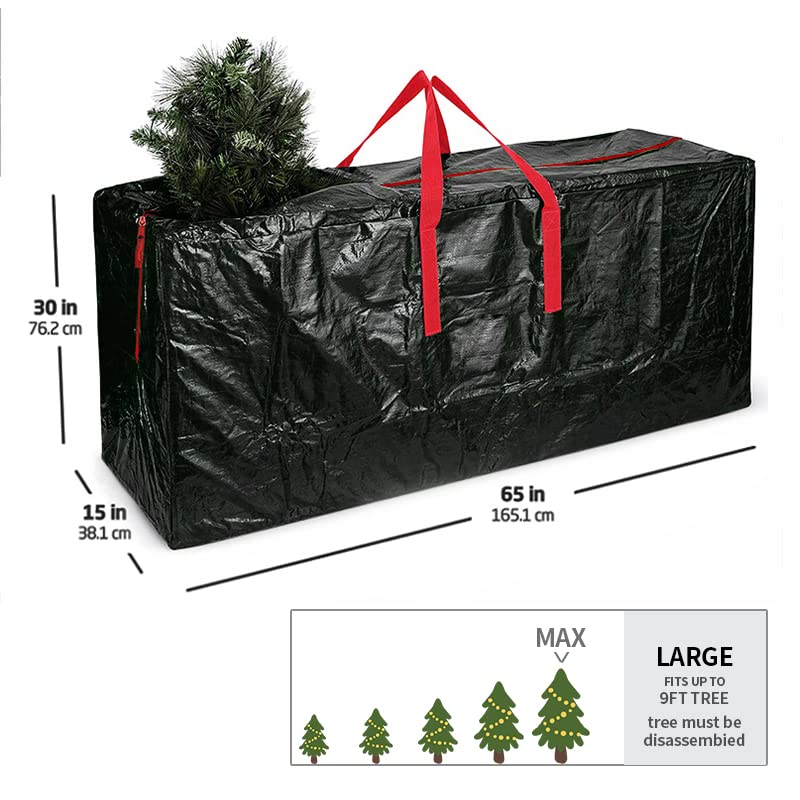 Ram® Jumbo Heavy Duty Christmas Tree Storage Bag Fits 9FT Tall Xmas Trees PVC Reinforced Waterproof Xmas Tree Bag Storage Bag