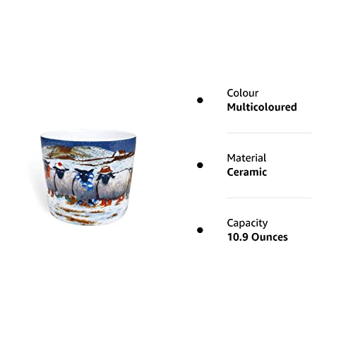 Winter Woolies' Mug in Gift Box by Thomas Joseph - Sheep Ceramic Coffee Cup,10.9 oz
