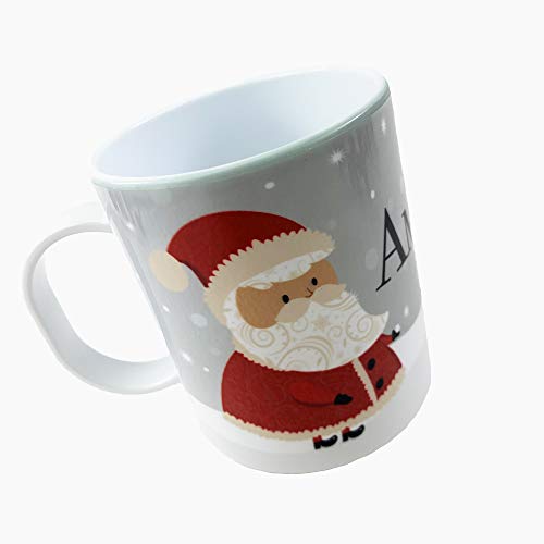The Supreme Gift Company Personalised Unbreakable Cup, Vintage Christmas Santa Kids Drinks Juice Mug BPA FREE
