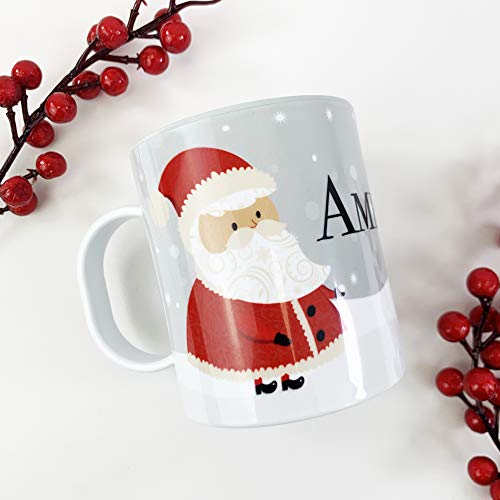 The Supreme Gift Company Personalised Unbreakable Cup, Vintage Christmas Santa Kids Drinks Juice Mug BPA FREE