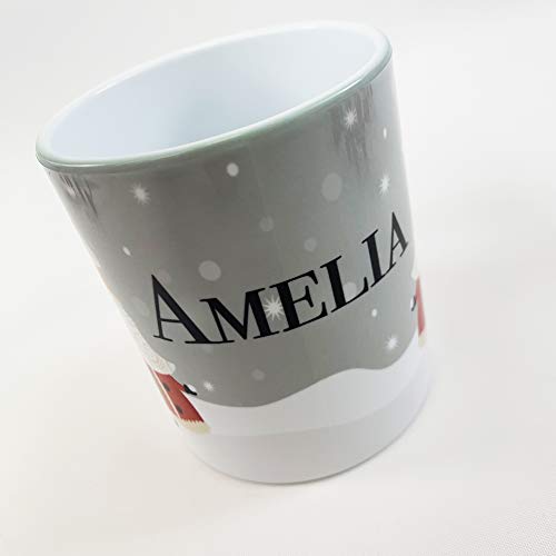 The Supreme Gift Company Personalised Unbreakable Cup, Vintage Christmas Santa Kids Drinks Juice Mug BPA FREE