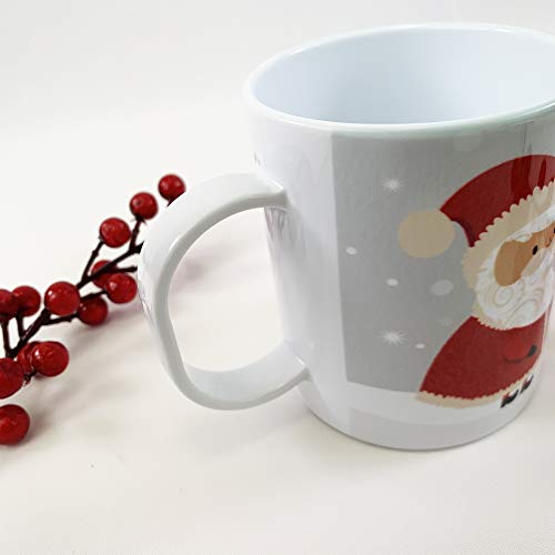 The Supreme Gift Company Personalised Unbreakable Cup, Vintage Christmas Santa Kids Drinks Juice Mug BPA FREE