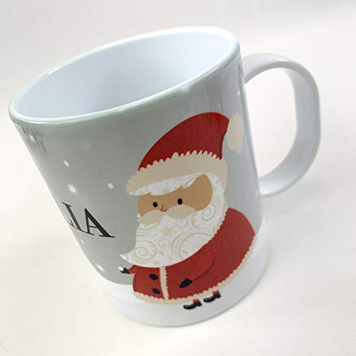 The Supreme Gift Company Personalised Unbreakable Cup, Vintage Christmas Santa Kids Drinks Juice Mug BPA FREE
