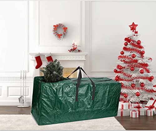 Ram® Green Jumbo Heavy Duty Christmas Tree Storage Bag Fits 9FT Tall Xmas Trees PVC Reinforced Waterproof Xmas Tree Bag Storage Bag