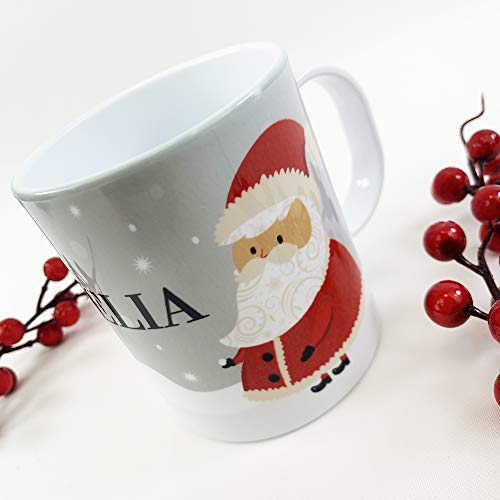 The Supreme Gift Company Personalised Unbreakable Cup, Vintage Christmas Santa Kids Drinks Juice Mug BPA FREE