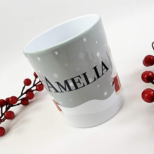 The Supreme Gift Company Personalised Unbreakable Cup, Vintage Christmas Santa Kids Drinks Juice Mug BPA FREE
