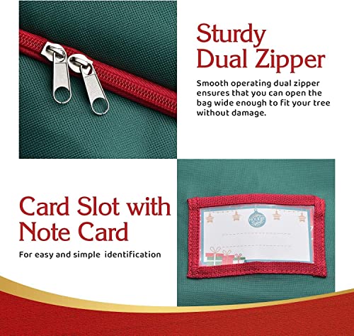 HOLIDAY SPIRIT Christmas Tree Storage Bag For Trees. Heavy-Duty 600D Oxford Material With Durable Reinforced Handles & Zipper, Waterproof Material Protects from the Elements (Green, Fits a 7.5FT Tree)