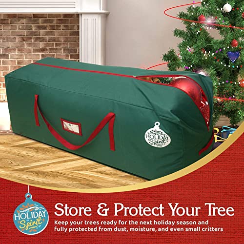 HOLIDAY SPIRIT Christmas Tree Storage Bag For Trees. Heavy-Duty 600D Oxford Material With Durable Reinforced Handles & Zipper, Waterproof Material Protects from the Elements (Green, Fits a 7.5FT Tree)