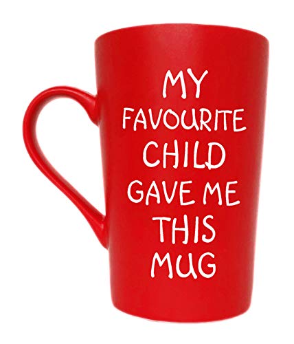 Funny Christmas Gifts My Favourite Child Gave Me This Mug, Best Dad and Mum Coffee Mug Gifts Father's Day and Mother's Day Present Idea from Daughter Son Kids, Red 12 Oz