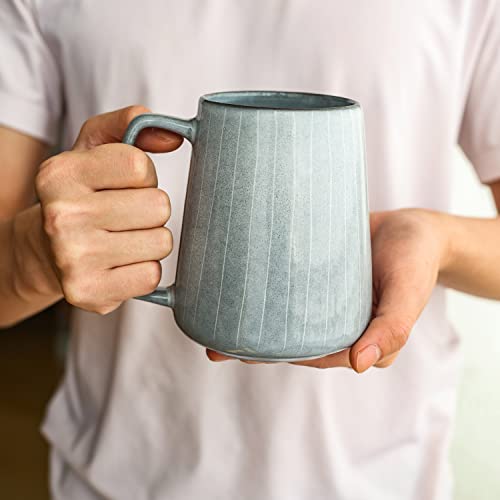 Large Ceramics Coffee Mugs，24 OZ/700ml Extra Large Cups, for Cappuccino, Latte, Hot Cocoa Or Hot Tea -Gift for Birthday/Christmas/Valentine's (24 OZ Gray)