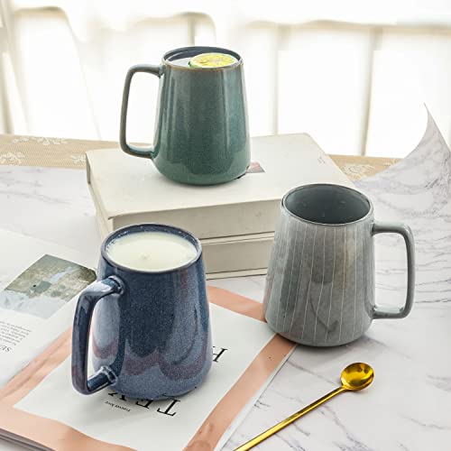 Large Ceramics Coffee Mugs，24 OZ/700ml Extra Large Cups, for Cappuccino, Latte, Hot Cocoa Or Hot Tea -Gift for Birthday/Christmas/Valentine's (24 OZ Gray)