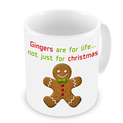 GrassVillage Gingers are for Life Not Just for Christmas Ceramic Mug, Cup, White, Funny, Sarcasm Mug 11oz