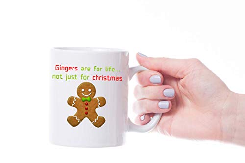 GrassVillage Gingers are for Life Not Just for Christmas Ceramic Mug, Cup, White, Funny, Sarcasm Mug 11oz