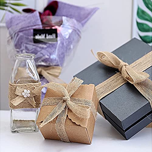 Hessian Ribbon 2.5cm Roll Jute Hessian Ribbon Natural Burlap Ribbon Linen Ribbon 10M Wedding Car Ribbon Christmas Ribbon for Gift Wrapping DIY Sewing Project Hair Bows Cake Decoration