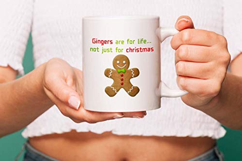 GrassVillage Gingers are for Life Not Just for Christmas Ceramic Mug, Cup, White, Funny, Sarcasm Mug 11oz