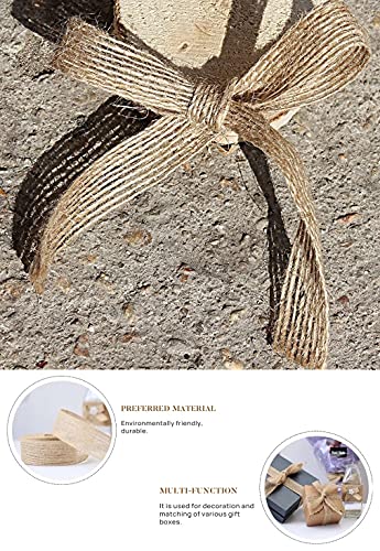 Hessian Ribbon 2.5cm Roll Jute Hessian Ribbon Natural Burlap Ribbon Linen Ribbon 10M Wedding Car Ribbon Christmas Ribbon for Gift Wrapping DIY Sewing Project Hair Bows Cake Decoration