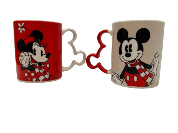 Disney Mickey & Minnie Mouse Printed Mug Pack of 2 Coffee Tea Christmas Gift for Disney Lover Gift Set