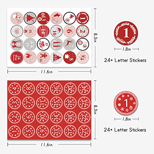 Zueyen 2022 Christmas Advent Calendar Kit, Make Your Own Advent Calendar, Lovely DIY Christmas Countdown Calendar Burlap Bag with Drawstring for Xmas Decorations