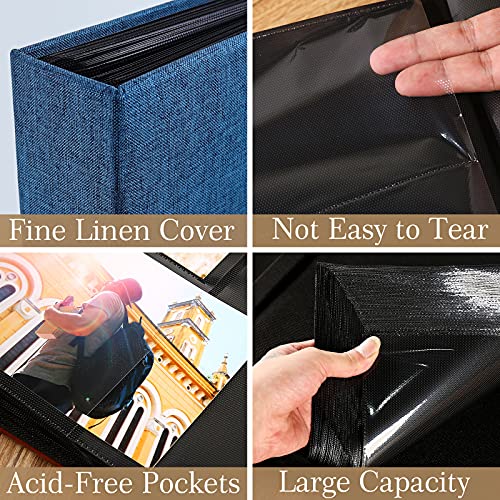 Vienrose 6x4 Photo Albums Slip In for 300 Photos Linen Cover Black Pages Photo Books Large Capacity Picture Albums for Valentine Wedding Christmas Birthday