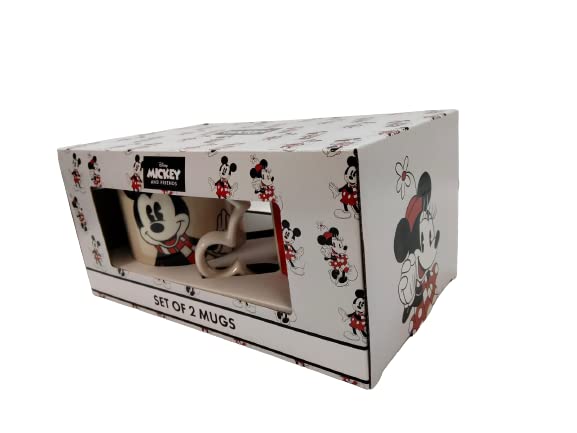 Disney Mickey & Minnie Mouse Printed Mug Pack of 2 Coffee Tea Christmas Gift for Disney Lover Gift Set