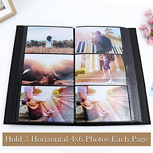 Vienrose 6x4 Photo Albums Slip In for 300 Photos Linen Cover Black Pages Photo Books Large Capacity Picture Albums for Valentine Wedding Christmas Birthday