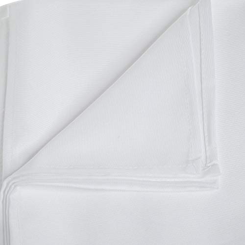Trimming Shop White Square Polyester Tablecloth, 54" x 54" Premium Linen Table Cover, Washable Fabric Table Cloth for Dining Table, Banquet, Wedding, Christmas, Birthday, Parties, 1pc