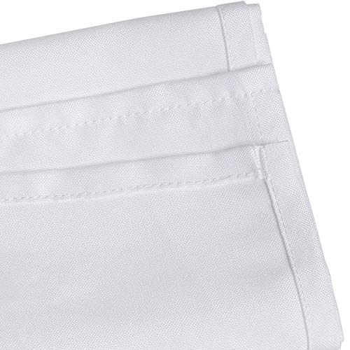 Trimming Shop White Square Polyester Tablecloth, 54" x 54" Premium Linen Table Cover, Washable Fabric Table Cloth for Dining Table, Banquet, Wedding, Christmas, Birthday, Parties, 1pc