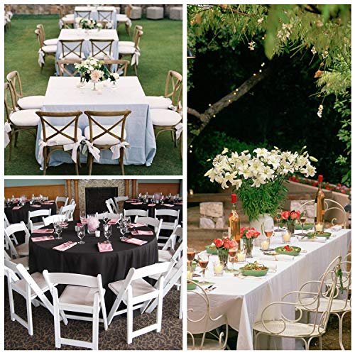 Trimming Shop White Square Polyester Tablecloth, 54" x 54" Premium Linen Table Cover, Washable Fabric Table Cloth for Dining Table, Banquet, Wedding, Christmas, Birthday, Parties, 1pc