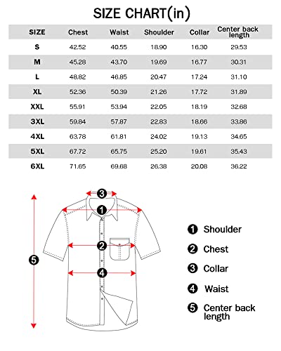 J.VER Men's Blue Short Sleeve Linen Shirt Regular Fit Lightweight Casual Cotton Summer Beach Shirt with Pocket M