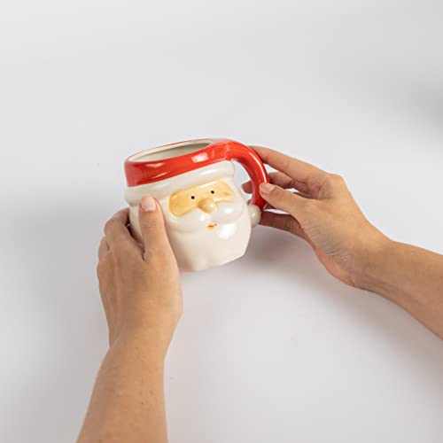 Christmas Mugs Sets of 2 with Santa and Snowman Novelty Design Hot Chocolate Tea Ceramic Coffee Mug Christmas Tableware Gifts