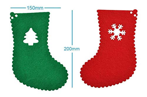 Felt Christmas Stocking Bunting Banner 24 PCS Advent Calendar Garland Banner with Ribbon for Xmas Fireplace Wall Christmas Tree Decoration