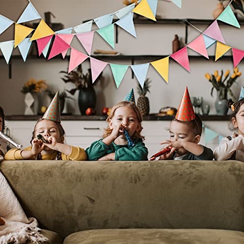 26ft/8m Bunting Outdoor Waterproof, 2 Strip Bunting Decorations Hessian Party Garden Triangle Flags Imitated Linen Burlap Supply for Christmas Wedding Birthday A7KBLHHF
