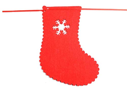 Felt Christmas Stocking Bunting Banner 24 PCS Advent Calendar Garland Banner with Ribbon for Xmas Fireplace Wall Christmas Tree Decoration