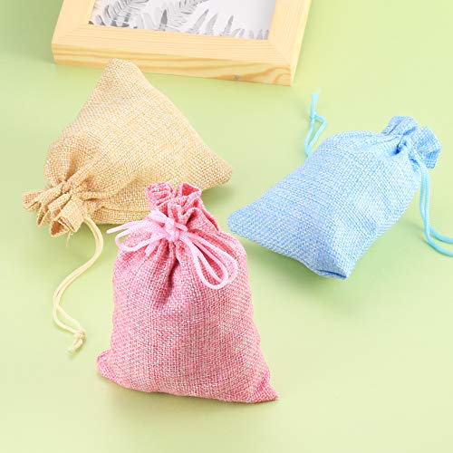 20PCS Jute Bag, Small Linen Cloth Bags, Colorful Lavender Sachet Gift Bag for Jewelry Wedding Banquet Christmas DIY Crafts (10x14cm, Random Colors)