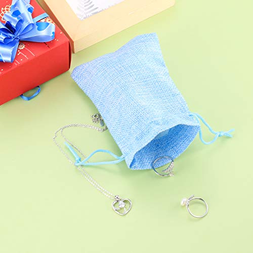 20PCS Jute Bag, Small Linen Cloth Bags, Colorful Lavender Sachet Gift Bag for Jewelry Wedding Banquet Christmas DIY Crafts (10x14cm, Random Colors)